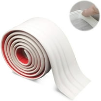 Pure White Paintable Baseboard Trim,1 Roll Flexible Baseboard Molding Trim,Easy to Peel Soft Foam Wall Base,Self-Adhesive Wall Baseboard Trim,Caulk and Trim Strips for Floor (White)