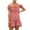 Pink, variant on Njagoc3 Womens Off-The-Shoulder Short Sleeve Ruffled Patchwork Polka Dot Print Casual Chic Dress for Daily & Weekend