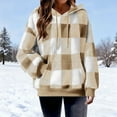 thumbnail image 6 of Neewe Women's Plaid Sherpa Pullover Winter Jacket Women Long Sleeve Sweatshirt Cozy Hoodies S-XXL, 6 of 7