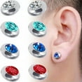 thumbnail image 2 of K-KED New Non Piercing Clip on Magnetic Magnet Ear Stud Mens Womens Fake Earrings-White, 2 of 8