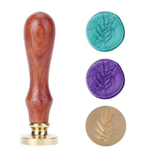 Cuadros Decorativos Sello de cera con mango de madera, patrón de planta, sello de cera para sellar, herramienta artesanal DIY (C146) Sywqhk Nuevos Originales