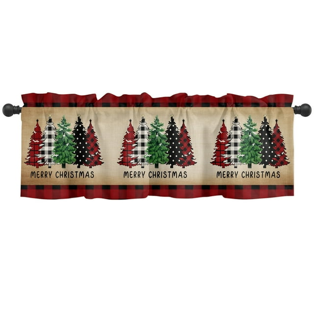 Rideau à Moins de 10 Rideau Cuisine Chambre Salle de Bain Rideau Cloison Européen Demi-Rideau Manche de Noël Rideau Demi-Ombre Rideau Court