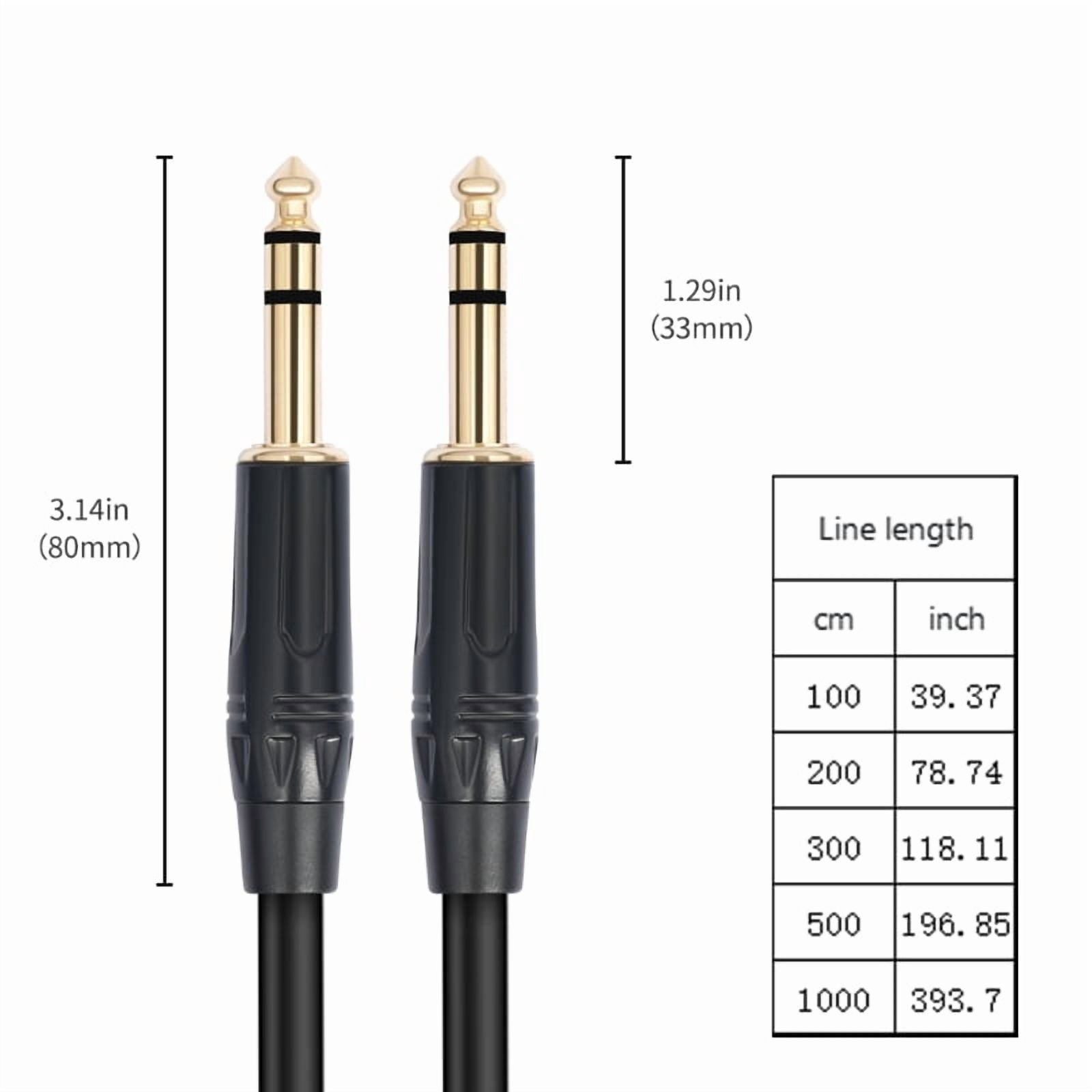 6.35mm Mono Jacks 1/4" Cable Unbalanced Guitar Patches Cords 6.35mm Instrument Cable Male to Male Sound Cable
