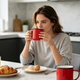 thumbnail image 5 of ievspot Enamel Coffee Mug Vintage Enamel Mug with Handle Retro Drinking Cup Durable Portable Tableware for Home Kitchen Heat Resistant Ideal for Coffee Lovers, 5 of 8