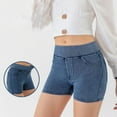 thumbnail image 6 of Fjuchai Women's High Waisted Shorts Butt Lift Yoga Shorts Elastic Waist Jeans Shorts with Pockets for Women S-XXL, 6 of 9