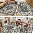 thumbnail image 5 of 3'x5' Area Rugs, Navy Blue Brown Southwestern Indoor Outdoor Area Rug for Living Room Bedroom, Boho Retro Geometric Ethnic Washable Bathroom Rugs Kitchen Floor Carpet Mats Home Decor Aesthetic, 5 of 8