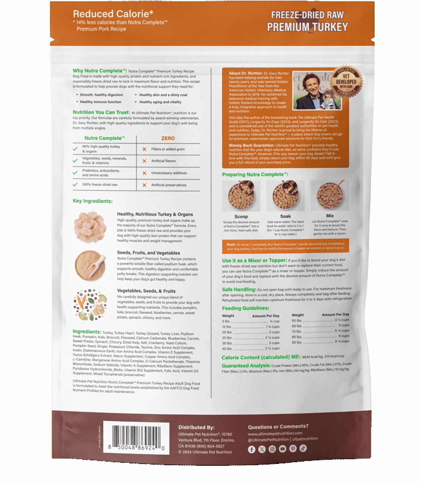 Ultimate Pet Nutrition	Nutra Complete Premium Turkey Low Calorie, 16 oz. Bag