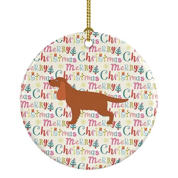 English Cocker Spaniel Merry Christmas Ceramic Ornament 2.8 in x 2.8 in