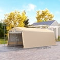 thumbnail image 3 of Outsunny 11' x 20' Garage Carport with Ventilation Windows, Khaki, 3 of 10