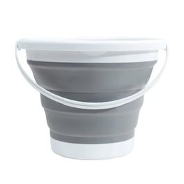 Beldray Collapsible Bucket - 10 Litre (2.6 Gallon) Capacity, Grey, Space-Saving Foldable Design
