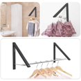 thumbnail image 2 of Retractable Clothes Rack - Wall Mounted Folding Clothes Hanger Drying Rack for Laundry Room Closet Storage Organization, Aluminum, 2 Racks with Rod (Black), 2 of 6