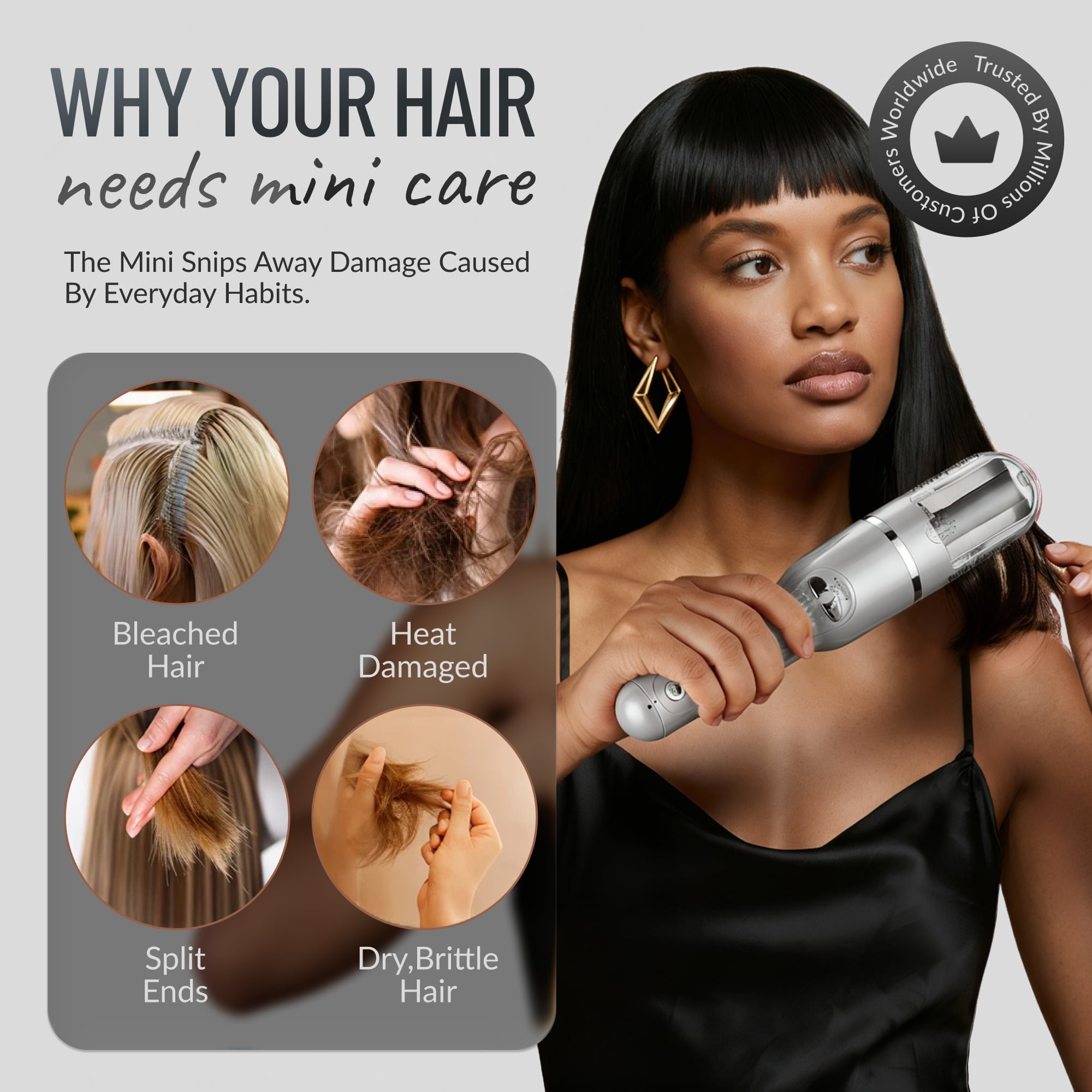 Split Ender Mini - Cordless Hair Trimming Tool, Split End Remover