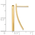 thumbnail image 4 of 14K Yellow Gold Polished Bar Post Earrings (Width 2) (Length 25.4) - Jbsp, 4 of 5