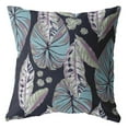 thumbnail image 1 of HomeRoots 412652 18 Po Feuille Tropicale Intérieur & Extérieur Throw Pillow&44; Bleu Clair & Violet, 1 of 1