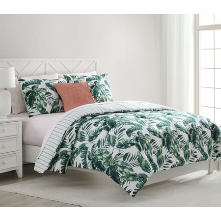 Mainstays Tropical Leaf Print Bed In A Bag Bedding Set Queen