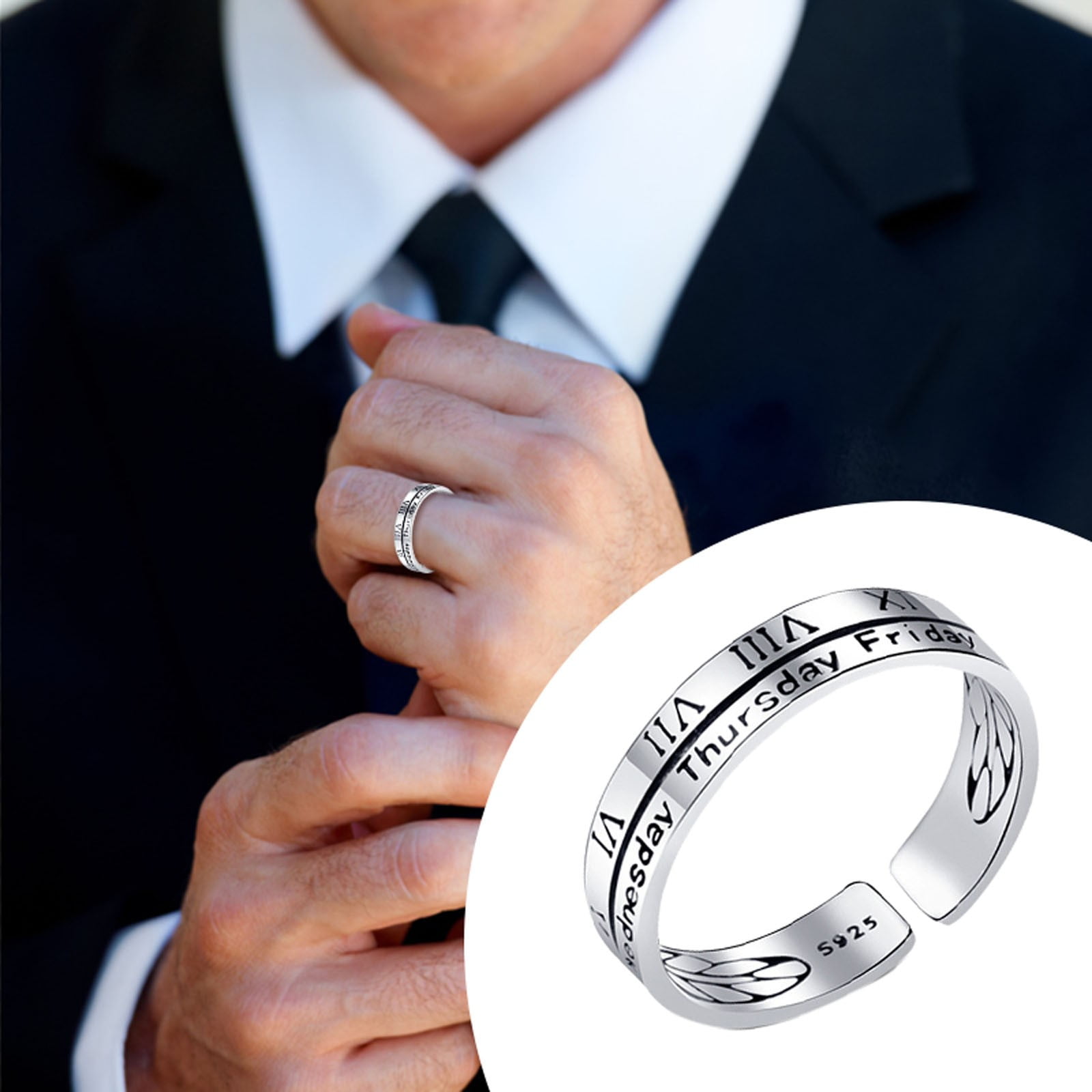 keusn men's fashion ring creative gift opening ring girls ring senior index finger  ring adjustable size ring daily wear - Walmart.com