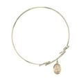 thumbnail image 2 of 8 inch Round Double Loop Bangle Bracelet w/ St. Rebecca in Gold-Filled, 2 of 3