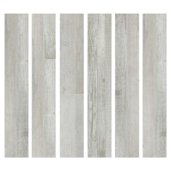 36-Pieces 12 MIL x 6 in. W x 36 in. Peel and Stick Vinyl Plank Flooring, Water Resistant, Grey Oak (54 sq.ft./Box)