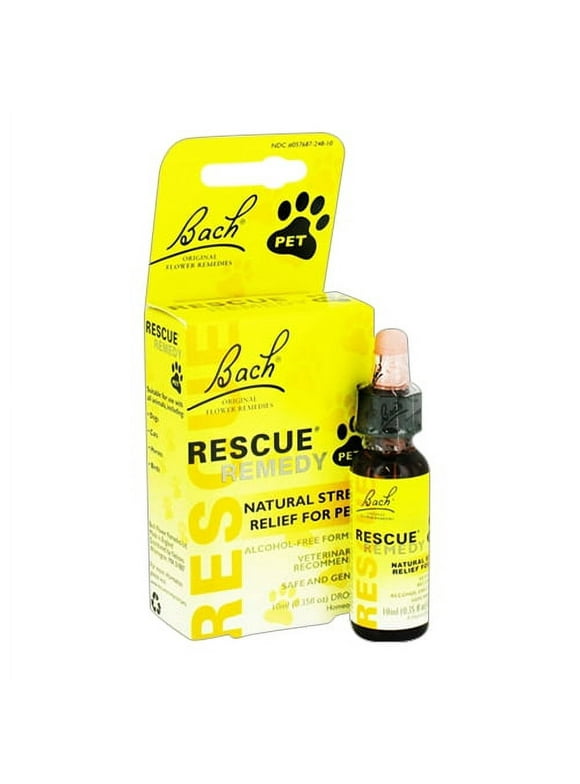 Bach Original Flower Remedies Rescue Remedy Natural Stress Relief For Pets, 10 Ml, 2 Pack
