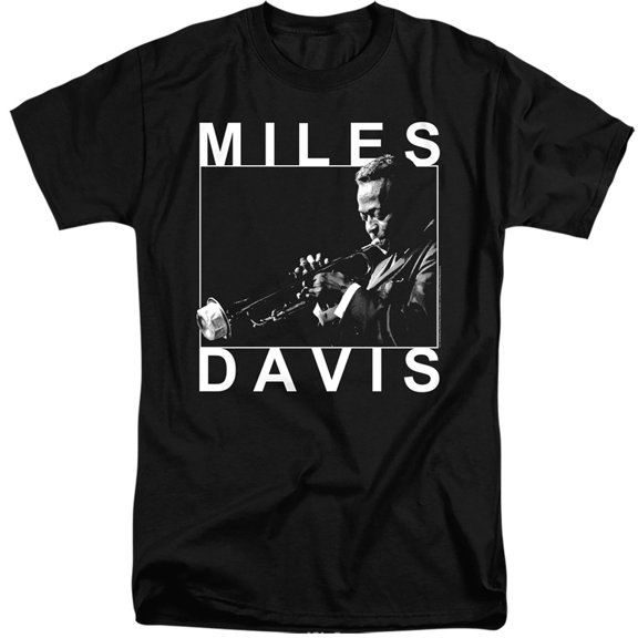 Miles Davis Monochrome Adult Tall T-Shirt 18/1 T-Shirt Black