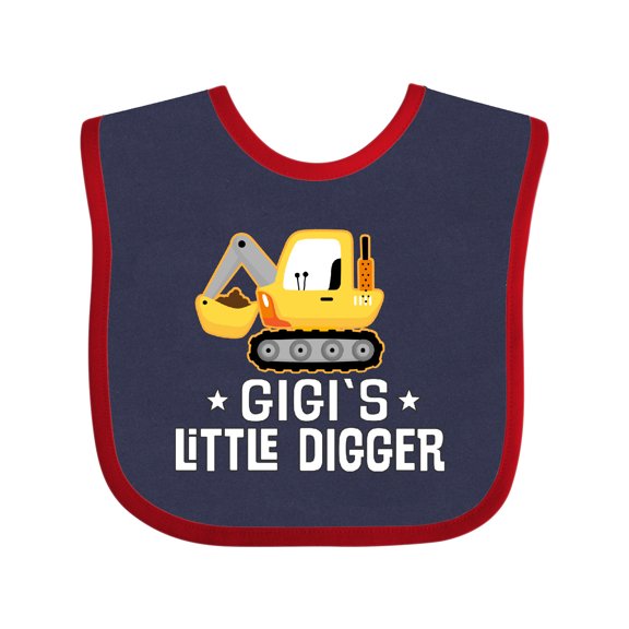 Inktastic Gigi Little Digger Construction Truck Boys Baby Bib