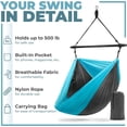 thumbnail image 4 of Sorbus Collapsible Hammock Chair, Blue / Black, Solid Print, 4 of 6