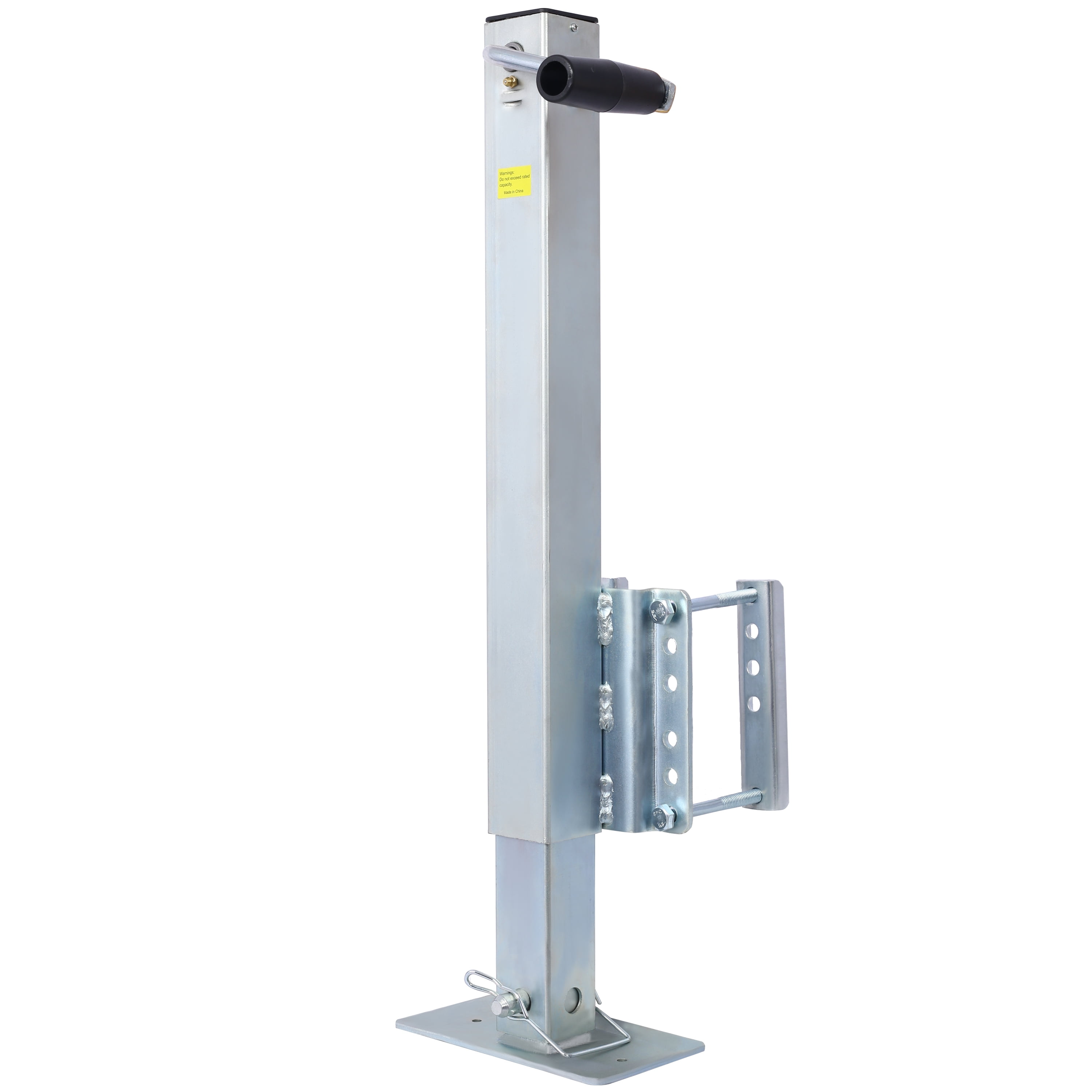 Pro 2500 lb Heavy Duty Trailer Jack | Fixed Mount Drop Leg Jack with 28.6” Lift & 4”x6” Foot, Square Tube Bolt-On Jack for Boat Trailers, Utility Trailers, RV, Camper & Off-Road Towing