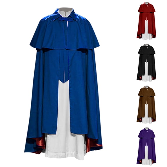 FNFYFH Mens Medieval Cloak Renaissance Cape Gothic Vintage Cosplay Adult Halloween Costume