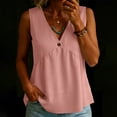 thumbnail image 7 of GUACER Womens V-Neck Button Tank Top Sleeveless Surplice Blouse with Empire Waist Flowy Casual Summer Cami, 7 of 7