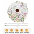 thumbnail image 6 of 13 Inch Round Placemats Set of 4, Pink Purple Flower Non Slip Heat Insulation PP Table Mats, Spring Country Floral Leaf Grey Plaid Washable Place Mats for Kitchen Dining Party Table Decor, 6 of 7