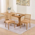 thumbnail image 3 of S-HOME Mid Century Modern Farmhouse Rattan Dining Chairs Set of 2 with Cane Upholstered Seats Natural Hardwood Frame, Tan, 3 of 16