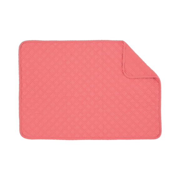 13" x 19" Coral Quilted Cotton Placemat - Nautical Beach House Decor