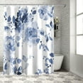 thumbnail image 3 of Shower Curtain Blue Watercolor Shower Curtains for Bathroom Decor Flower Floral Leaves Shower Curtain Sets with Hooks Waterproof Fabric Bath Curtain Small Stall 36" X 72", 3 of 4