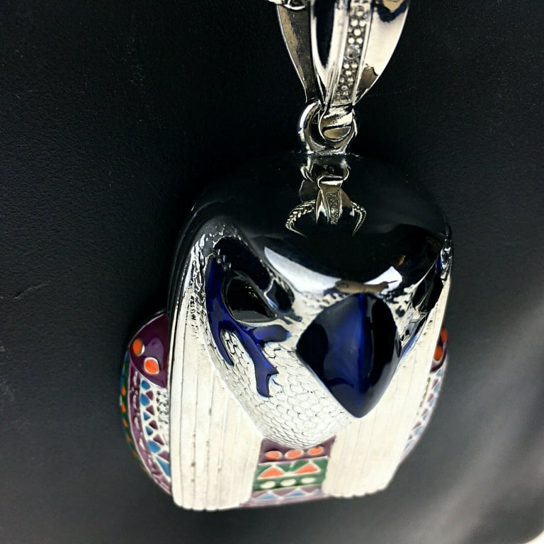 Horus Falcon Egyptian Bird God Hip Hop Chain Silver Tone 36