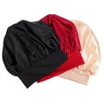 thumbnail image 3 of Zcyifa sleep caps 3Pcs Double Layer Plain Color Nightcaps Sleeping Caps Elastic Bonnet Hats, 3 of 4