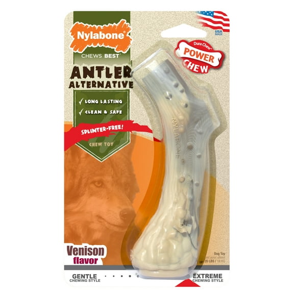 Nylabone Power Chew Antler Alternative Dog Chew Toy Venison Medium (1 Count)