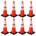 thumbnail image 1 of 28" High-Visibility Safety Cones 8 Pack with Reflective Collars & Weighted Bases for Traffic Control, 1 of 7