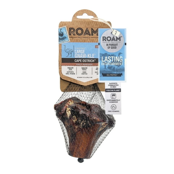 ROAM PETS Ostrich Bone Treats for Dogs, 6 oz