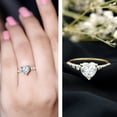 thumbnail image 3 of Rosec Jewels Heart Shape Moissanite Solitaire Engagement Ring with Side Stones (7 mm, D-VS1 Grade), 18K Yellow Gold, US 8.50, 3 of 8