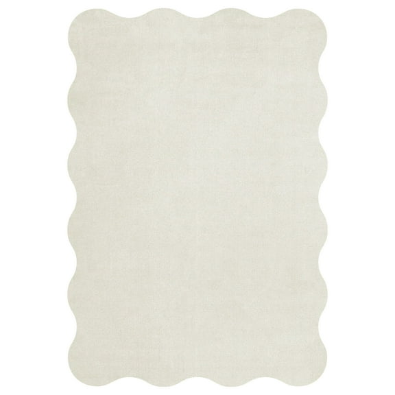 Homee Hand Tufted Woollen Rugs Scallop Rug Bone White Available In All Sizes 5x8 ft 6x9 ft 8x10 ft