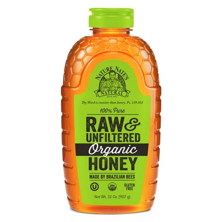 - Nature Nate’s Organic Raw Honey, 32 Oz
