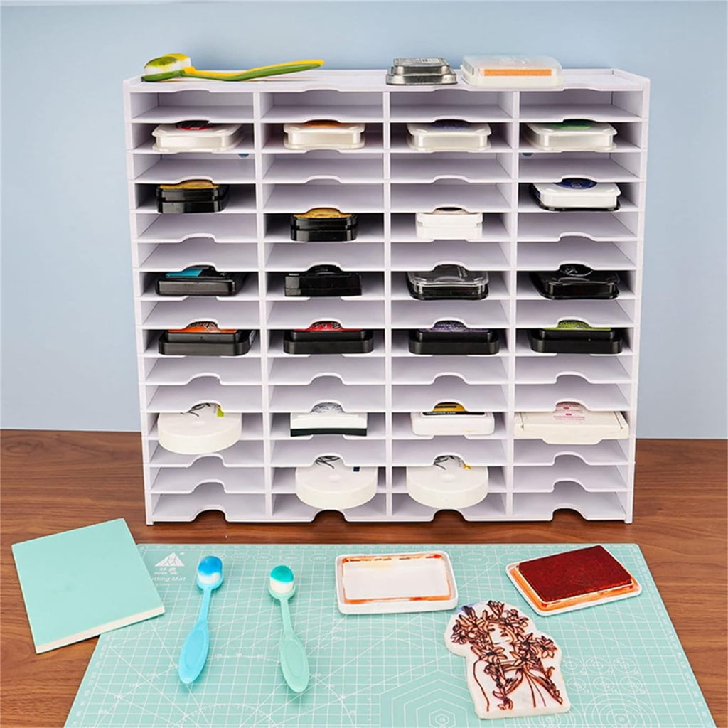CIYISON Multifunctional 18/36/51/60 Grids Inkpad Organizers for Craft Wall or Desk Storage with Stainless Steel Hook Designs