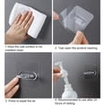 thumbnail image 3 of Inteprter Gancho multifuncional de 12/24 piezas, transparente, impermeable, sin taladrar, para colgar en la pared, inodoro de gel de Almacenamiento y organización del hogar 6X6Acrílico, 3 of 6