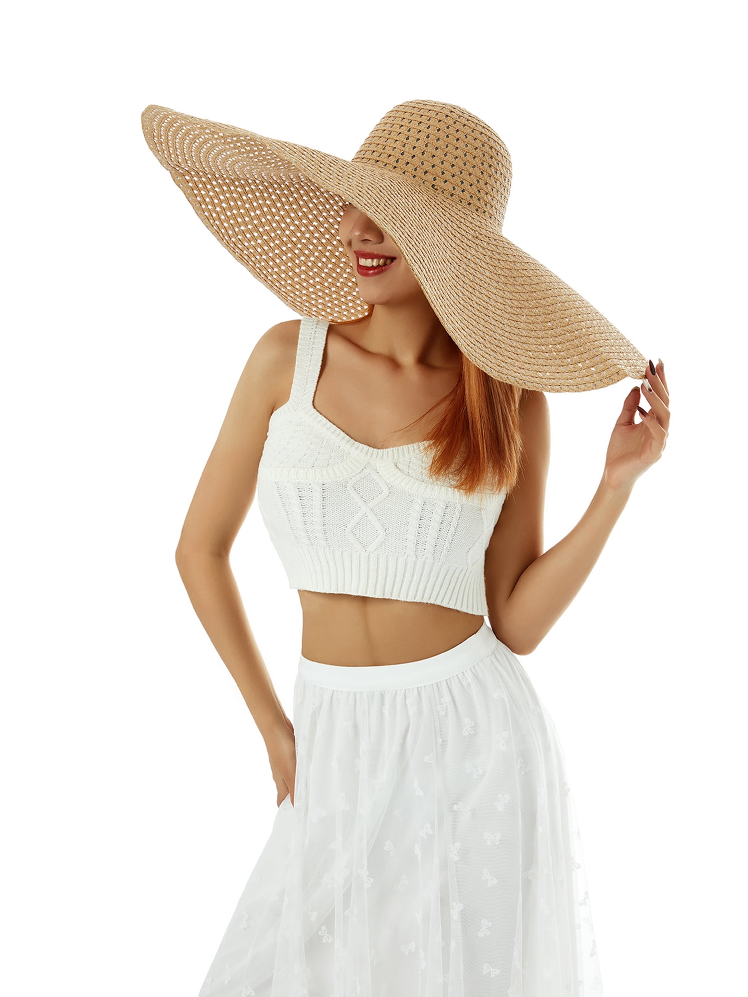 Oversized Beach Straw Hats for Women 