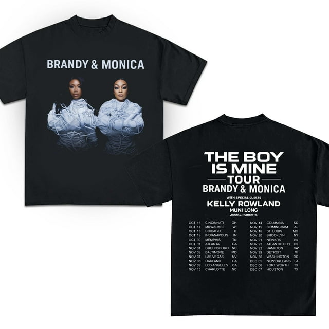 The Boy Is Mine Tour Shirt - Brandy and Monica Concert Tee, 90s R&B Graphic Tee, Retro Mus - Black - L