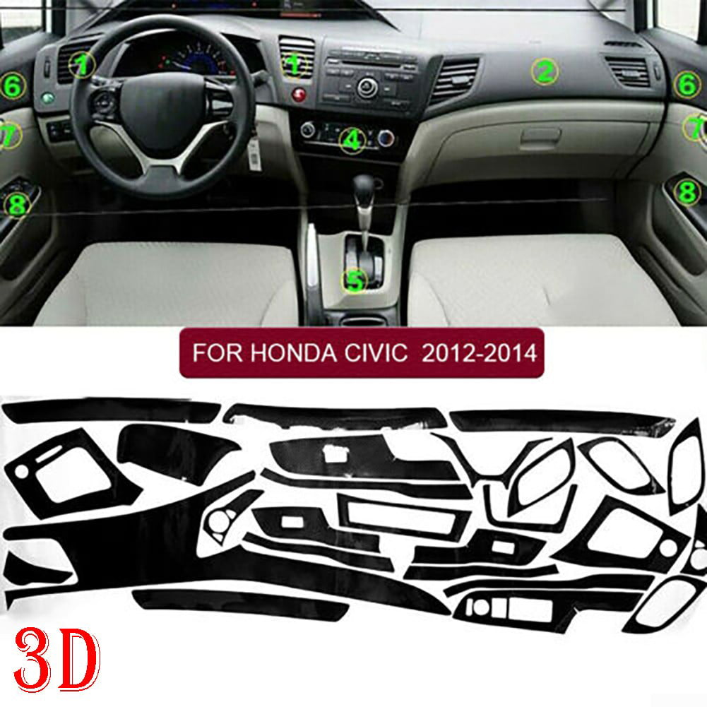 Details about  / 3pcs Carbon Fiber Center Dashboard Cover Trim Sticker for Honda Civic 2016-19