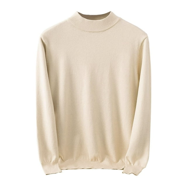 hotojiny Mens Mock Neck T Shirts Pullover Winter Warm Undershirt Lightweight Solid Color Long Sleeve Basic Sweaters Fall Tops