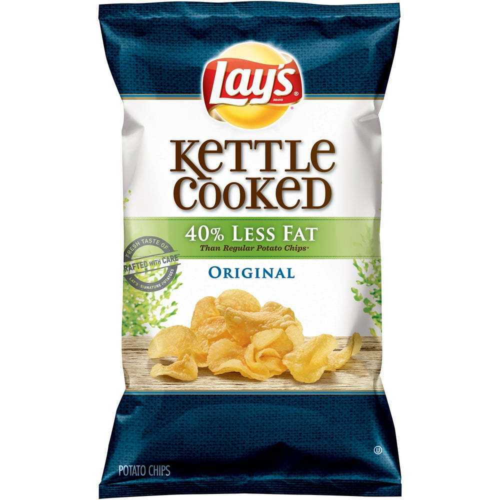 Lay's Kettle Cooked 40 Less Fat Original Potato Chips, 8.5 Oz.