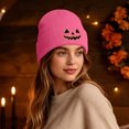 thumbnail image 6 of PureCasa Beanies Hat for Women Halloween Pumpkin Embroidered Knitted Beanie Hat Winter Thick Warm Soft Cute Hat for Halloween, 6 of 7
