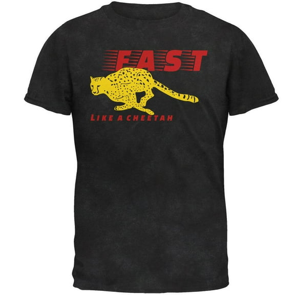 Fast Like A Cheetah Mens Soft T Shirt Charcoal Black Triblend 2XL